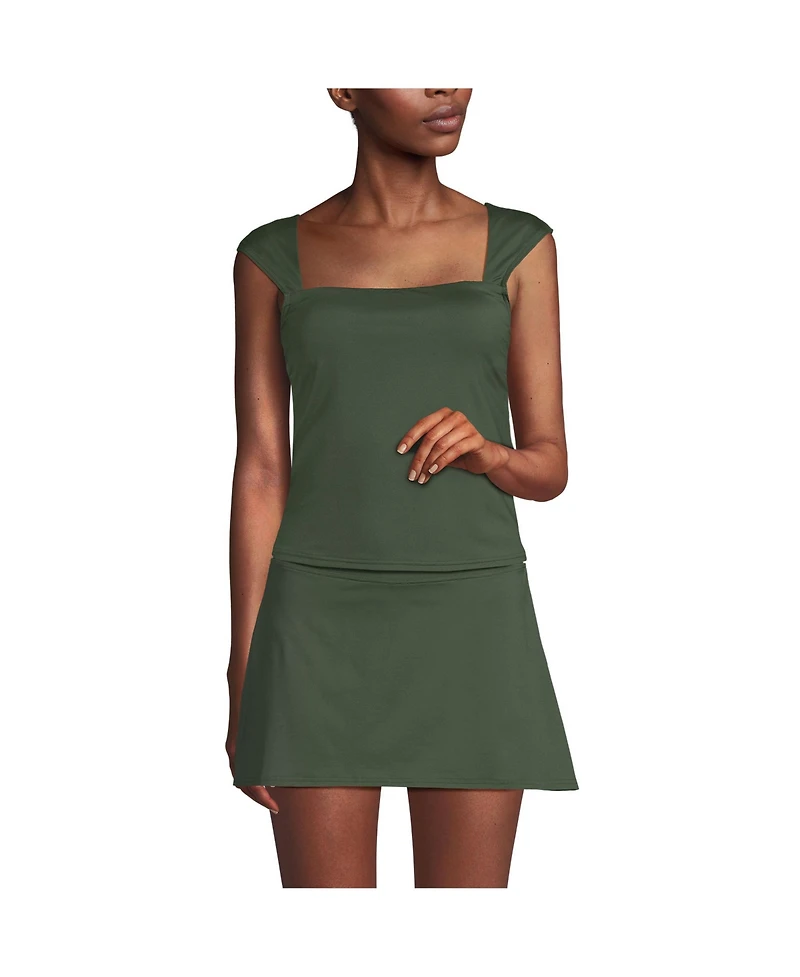 Lands' End Women's Square Neck Underwire Tankini Top