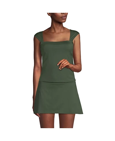 Lands' End Women's Square Neck Underwire Tankini Top