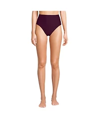 Lands' End Women's Chlorine Resistant Ottoman Rib High Waisted Bikini Bottoms