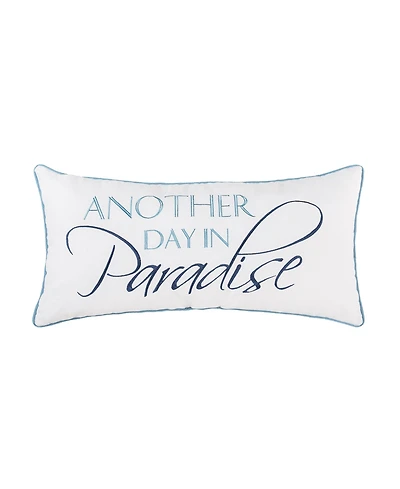 12" x 24" Embroidered "Another Day In Paradise" Decorative Accent Throw Pillow