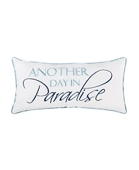 12" x 24" Embroidered "Another Day In Paradise" Decorative Accent Throw Pillow