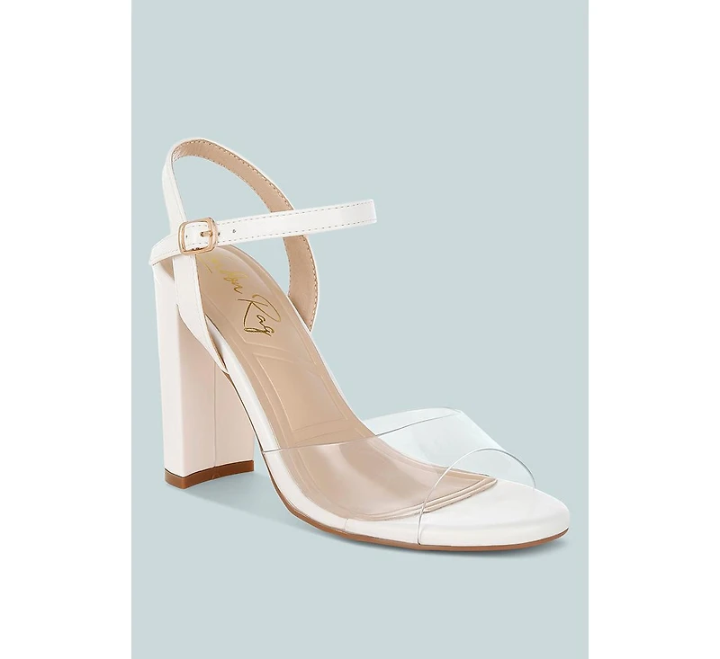 Perta Clear Strap Block Heel Sandals