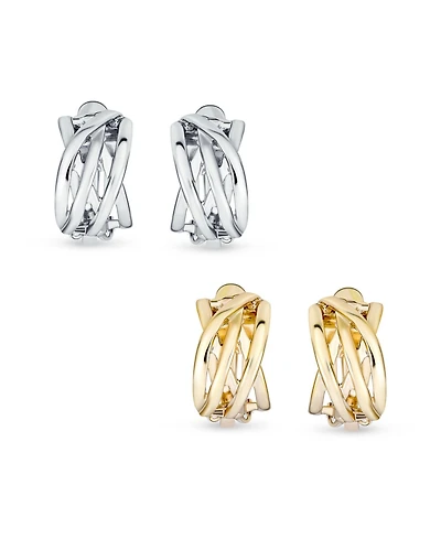 Bling Jewelry Set of 2 Classic Celtic Knot Clip-On Earrings For Non-Pierced Ears Gold Plated