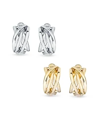 Bling Jewelry Set of 2 Classic Celtic Knot Clip-On Earrings For Non-Pierced Ears Gold Plated