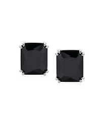Bling Jewelry Rectangle Shape Statement 7CT Emerald Cut Cz Solitaire Clip On Stud Earrings Rhodium Plated Brass Non Pierced 14MM x 12MM