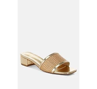 Gisella Raffia Slip On Sandals
