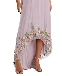 Mac Duggal Women's One Shoulder Trapeze Embellished High Low Gown
