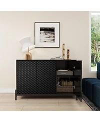 Modern Storage Cabinet with Adjustable Shelves, 49IN Accent 3 Doors, Decorative Cabinets for Living Room, Kitchen, Office