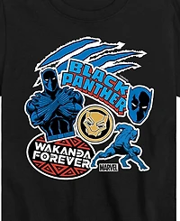 Black Panther Big Boys Stickers Graphic T-Shirt