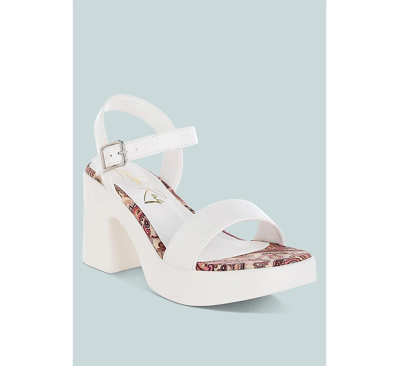 Kolata Faux Leather Pin Buckle Platform Heels