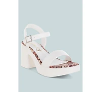 Kolata Faux Leather Pin Buckle Platform Heels