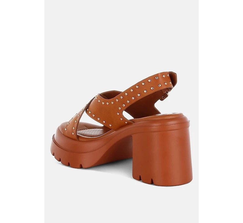 Nambo Stud Embellished Block Heel Women