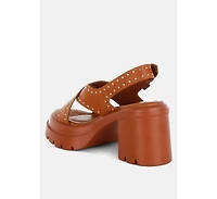 Nambo Stud Embellished Block Heel Women