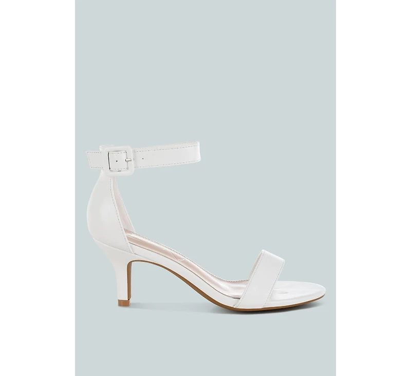 Feruda Faux Leather Kitten Heel Sandals