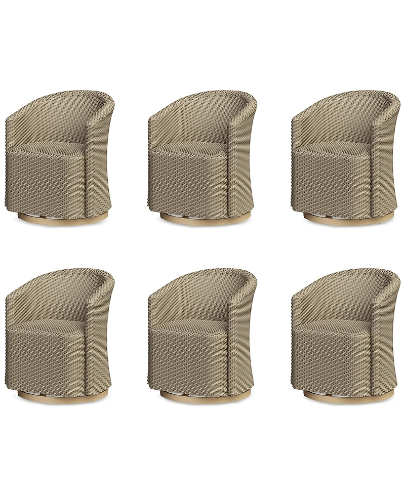 Reid Outdoor Dining 6pc Swivel Chair Set, Created for Macy's