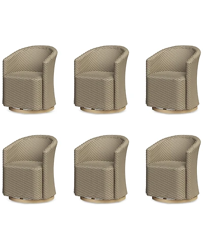 Reid Outdoor Dining 6pc Swivel Chair Set, Created for Macy's