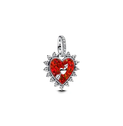 Pandora Sterling Silver Spinnable Arrow Heart Dangle Charms