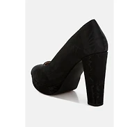 Jastour Platform Block Heel Pumps