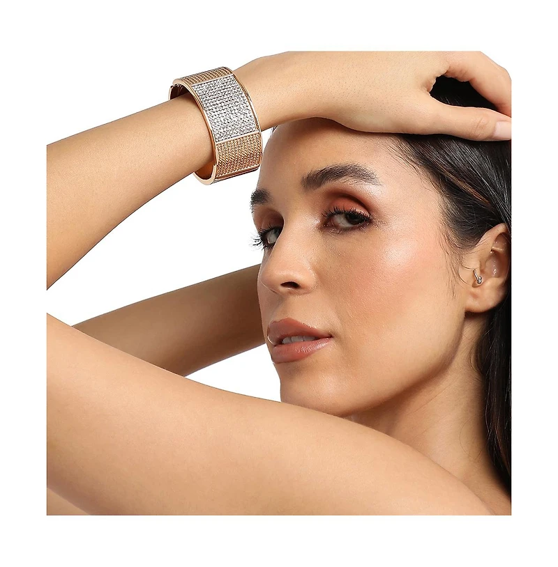 Embellished Cluster Cuff Bracelet