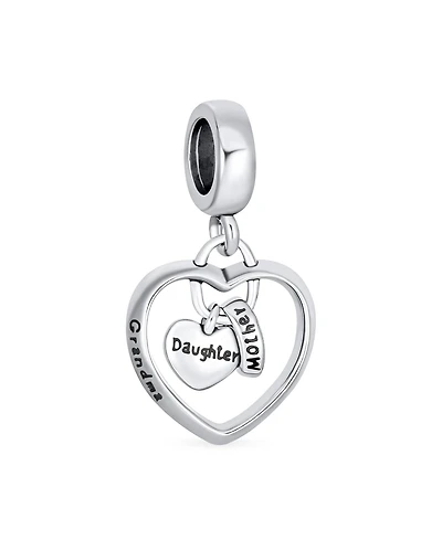 Bling Jewelry Bff Trio Hearts Dangle Charm Bead Grandma Sterling Silver European Bracelet