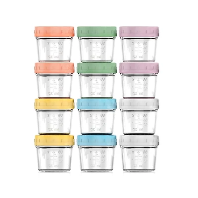 Sperric 12 Pack Glass Baby Food Storage Jars with Lids