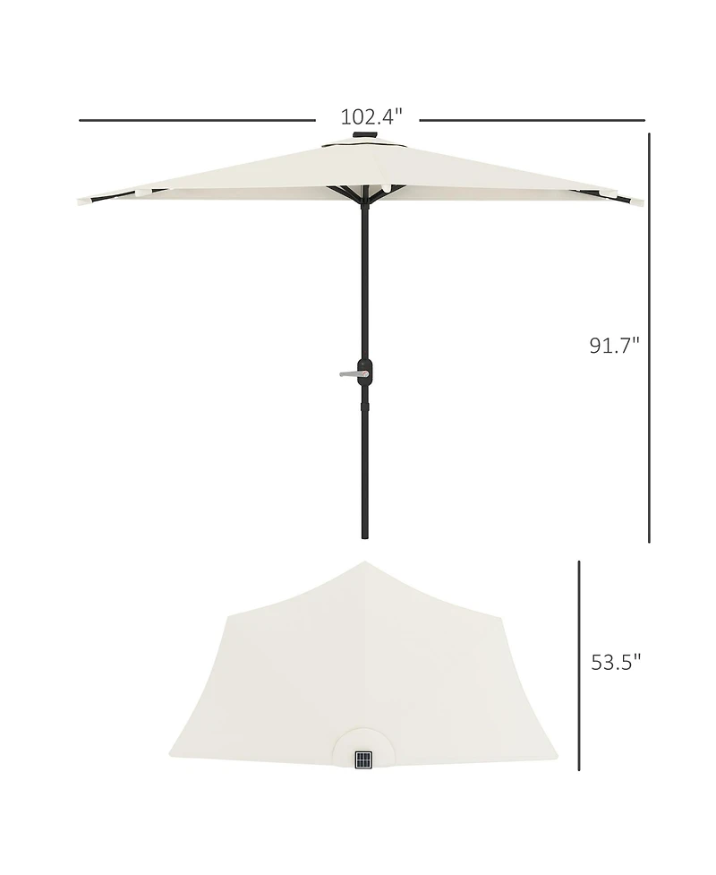 Outsunny Half Patio Umbrella, Upf 30+ Balcony