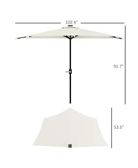 Outsunny Half Patio Umbrella, Upf 30+ Balcony