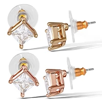 Jessica Simpson Square-Cut Crystal Stud Earrings Set