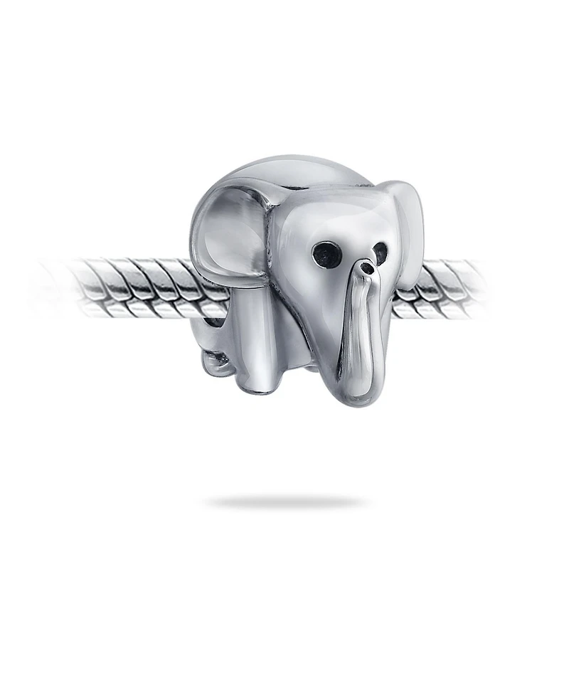 Bling Jewelry Lucky Elephant Charm Bead in Oxidized Sterling Silver European Bracelets