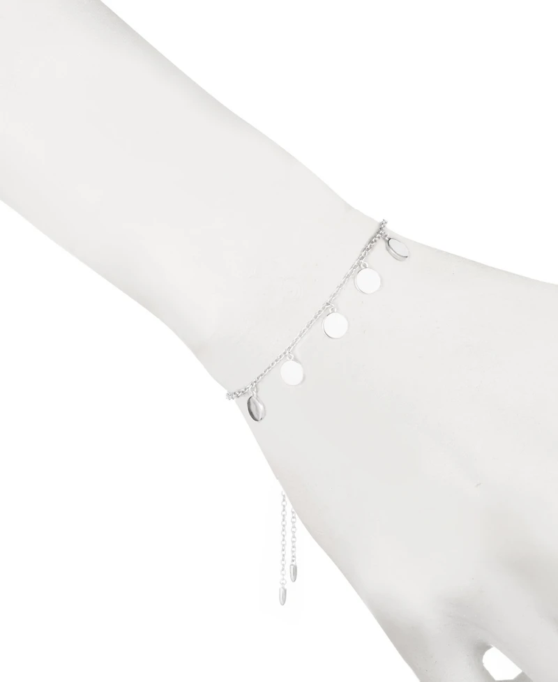 Lauren Ralph Lauren Sterling Silver Disc Adjustable Slider Bracelet