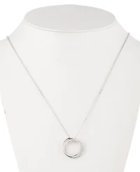 Lauren Ralph Lauren Sterling Silver Cubic Zirconia Pave Pendant Necklace, 16" + 3" extender