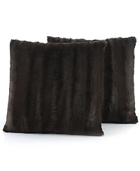 Cheer Collection Faux-Fur 2-Pack Decorative Pillows