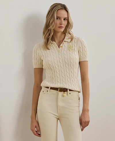 Lauren Ralph Women's Cable-Knit Polo Shirt