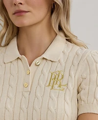 Lauren Ralph Women's Cable-Knit Polo Shirt