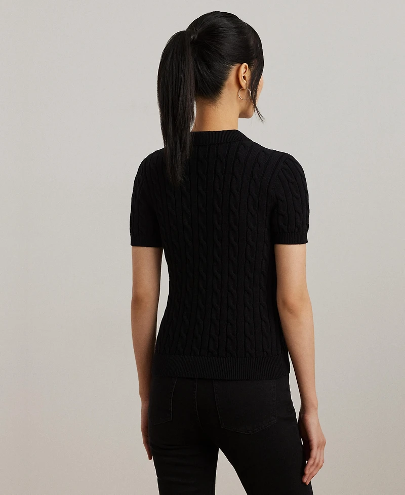 Lauren Ralph Women's Cable-Knit Polo Shirt