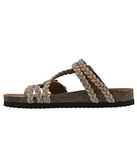 White Mountain Women's Haziest Round Toe Flat Sandals