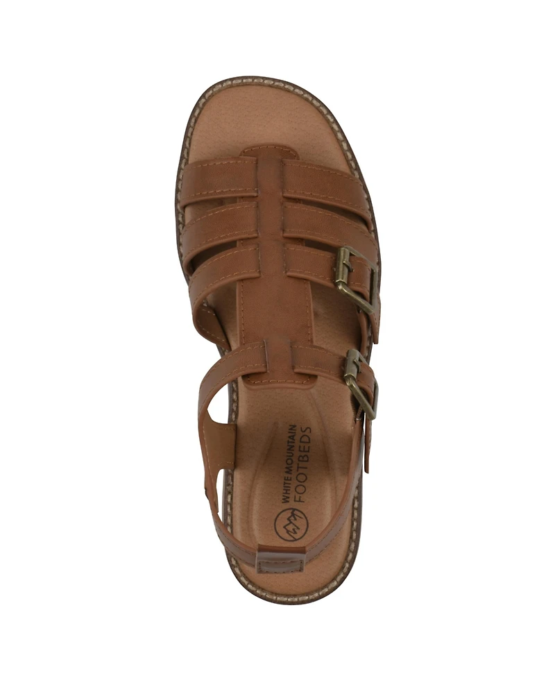White Mountain Women's Mayday Round Toe Flat Sandals