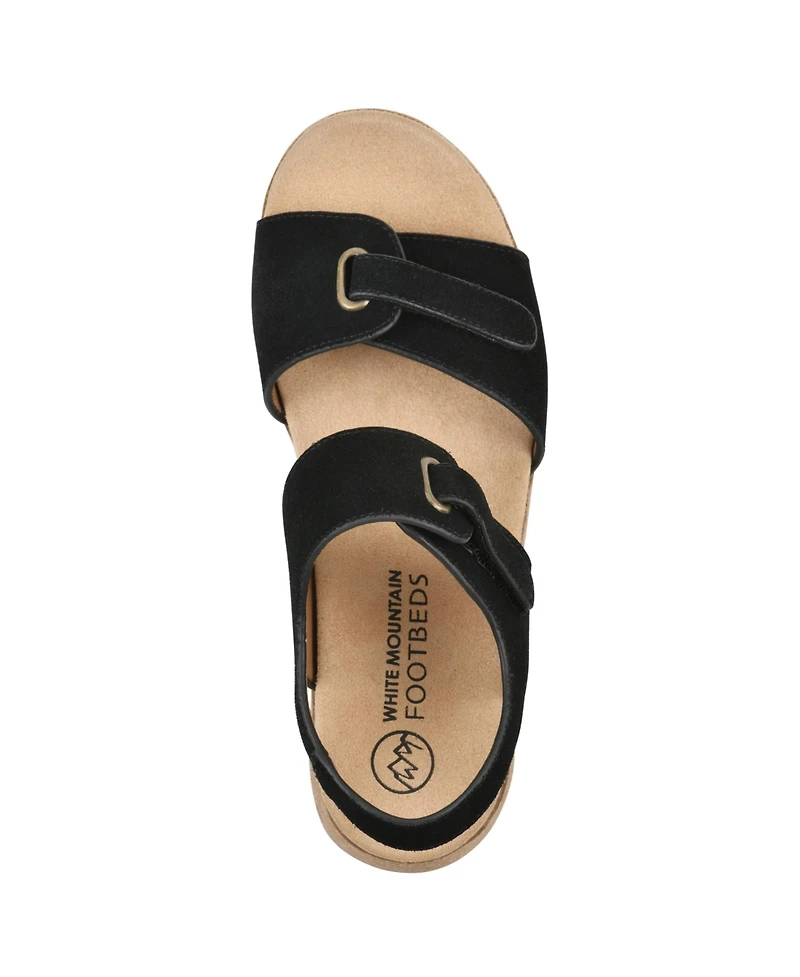 White Mountain Women's Gelato Round Toe Wedge Sandals