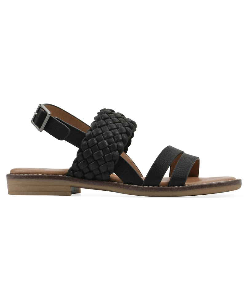 White Mountain Women's Macaroni Round Toe Flat Sandals