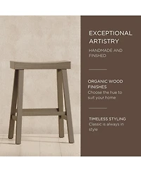 Maven Lane Vincent Wooden Rustic Aesthetic Kitchen Counter Stool, Set of 2