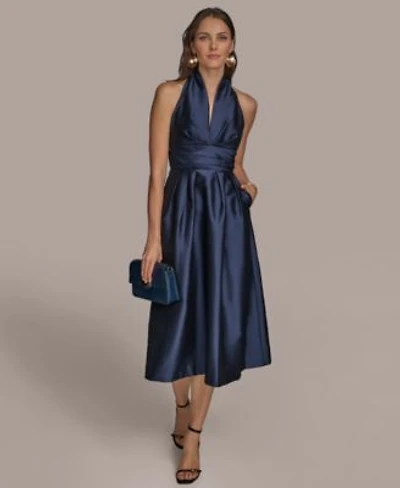 Donna Karan New York Womens A Line Halter Midi Dress