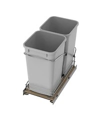 Rev-a-Shelf Double 27 qt. Pullout Trash Containers, Gray, 54WC-1527SC-17-1