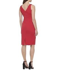 kensie Women's Cowlneck Jersey Knit Sheath Dress