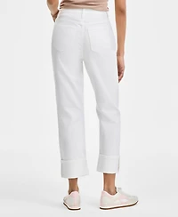On 34th Women's High-Rise Cuffed Straight-Leg Jeans