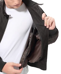 Landing Leathers Big & Tall Men Wwii Distressed Leather Bomber Jacket