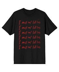 Harry Potter Men's I Must Not Tell Lies Repeated Text Black T-shirt-xl