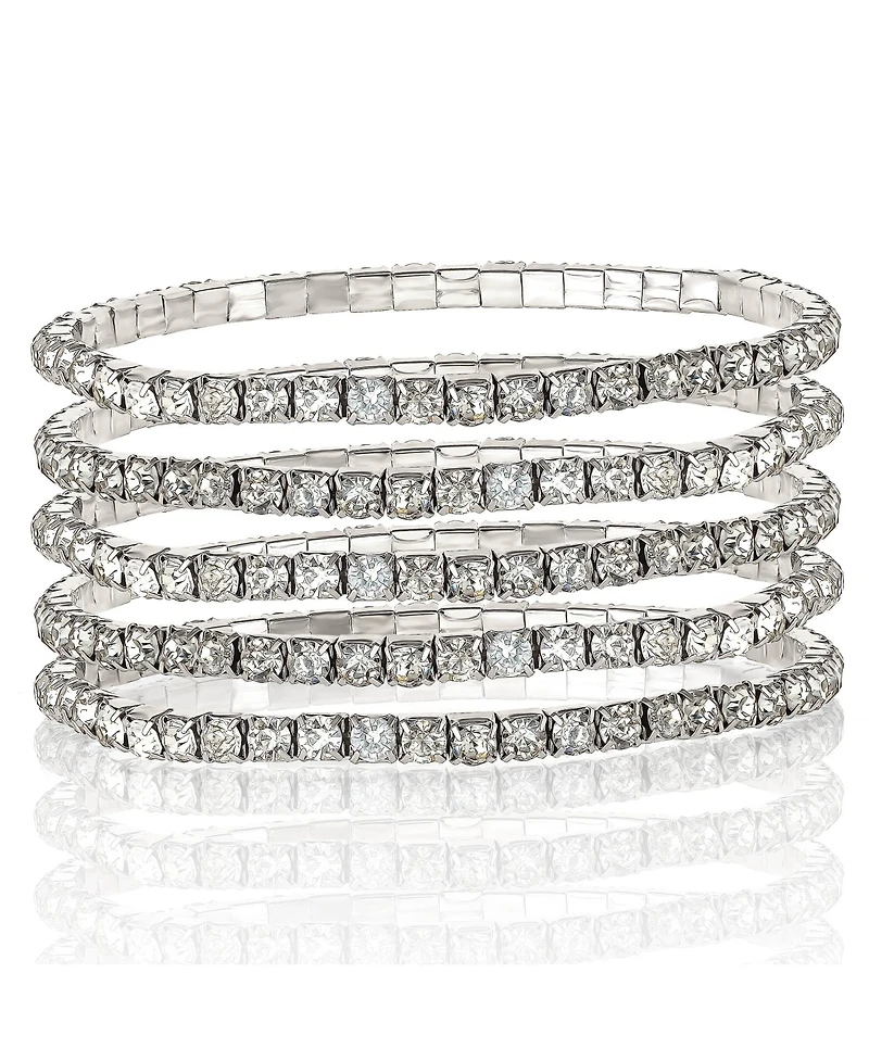 Jessica Simpson 5-Piece Rhinestone Bracelet Set