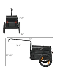 Aosom Bike Trailer Wagon with Removable Storage Box, No Bottom