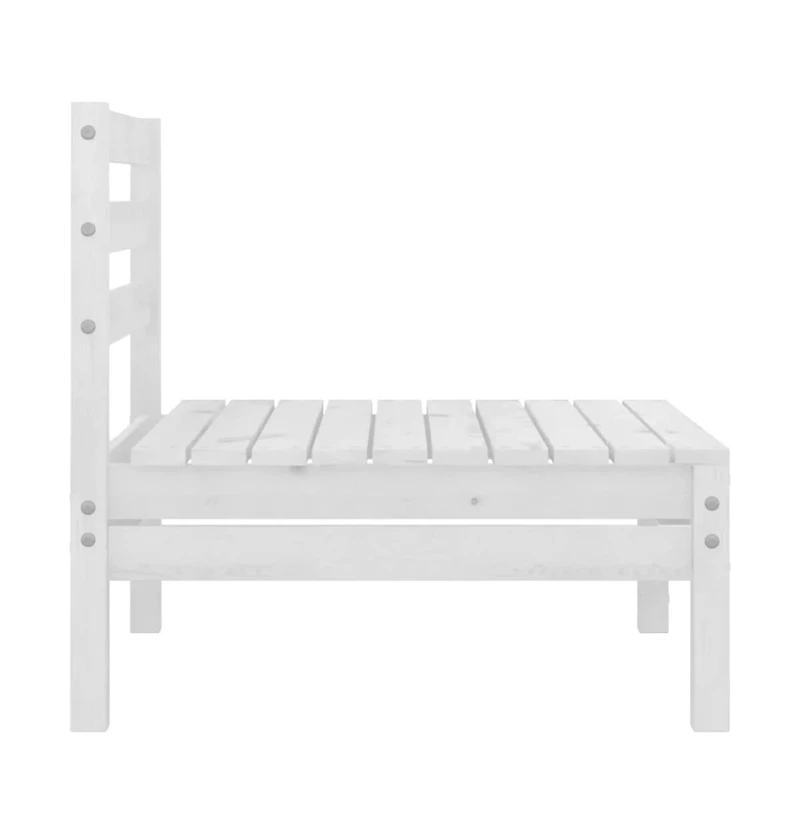 Patio Middle Sofas 2 pcs White Solid Wood Pine