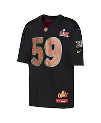 Nike Big Boys and Girls Black Super Bowl Lix Game Jersey